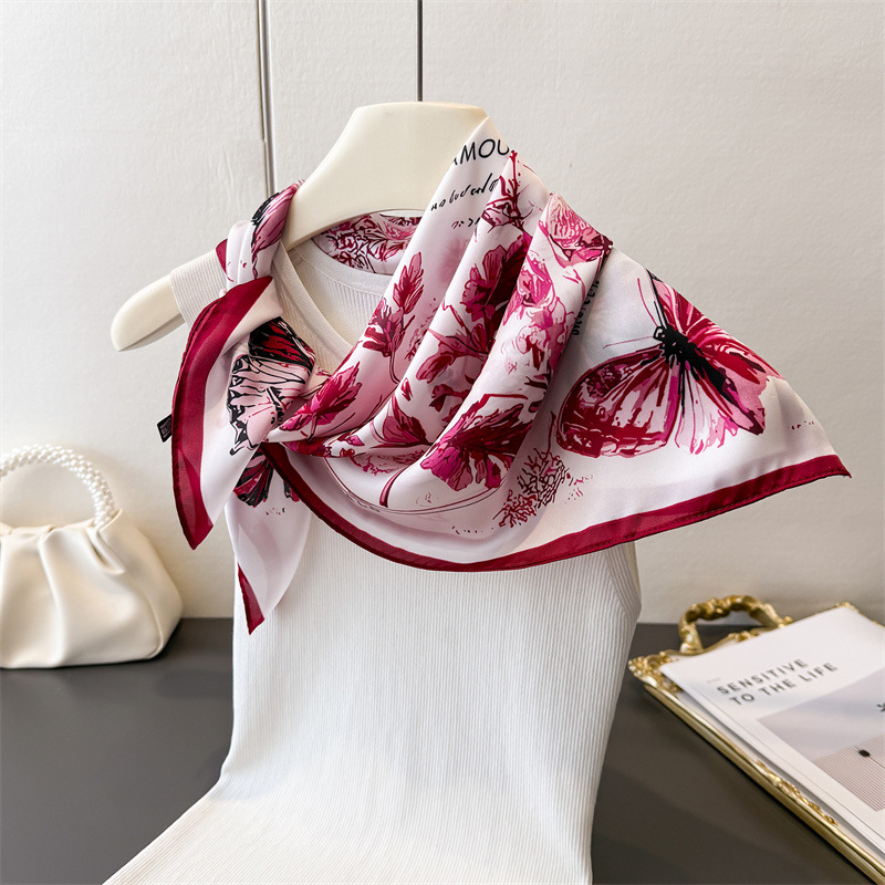 빈티지 나비 스케치 스퀘어 실크 스카프 여성용 부드러운 - Scarf Silk Square 리뷰 및 가격