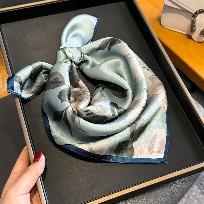 100% 실크 스카프 두건 여성 스퀘어 모란 인쇄 스카 - Scarf Silk Square 리뷰 및 가격