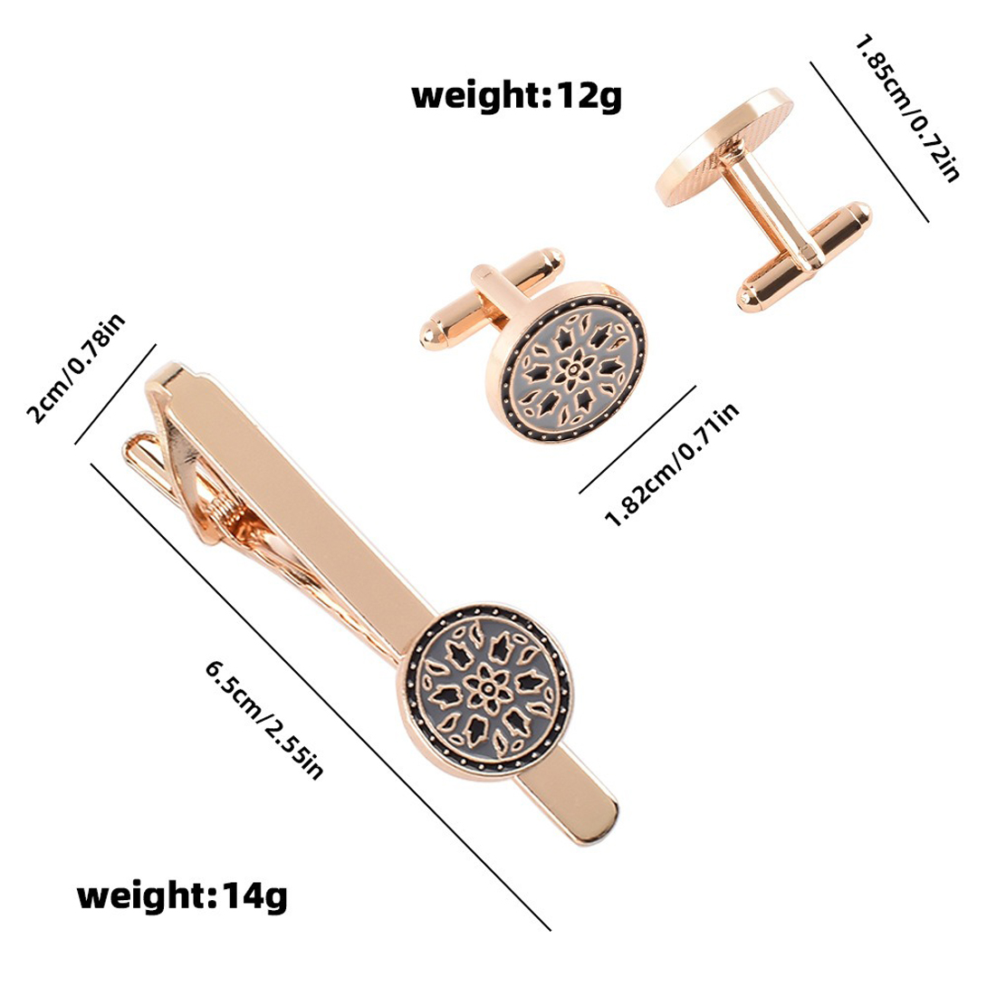 금속 소재의 둥근 모양 빈티지 플로럴 만다라 커프스 버 - Tie Bar Set Gift 리뷰 및 가격