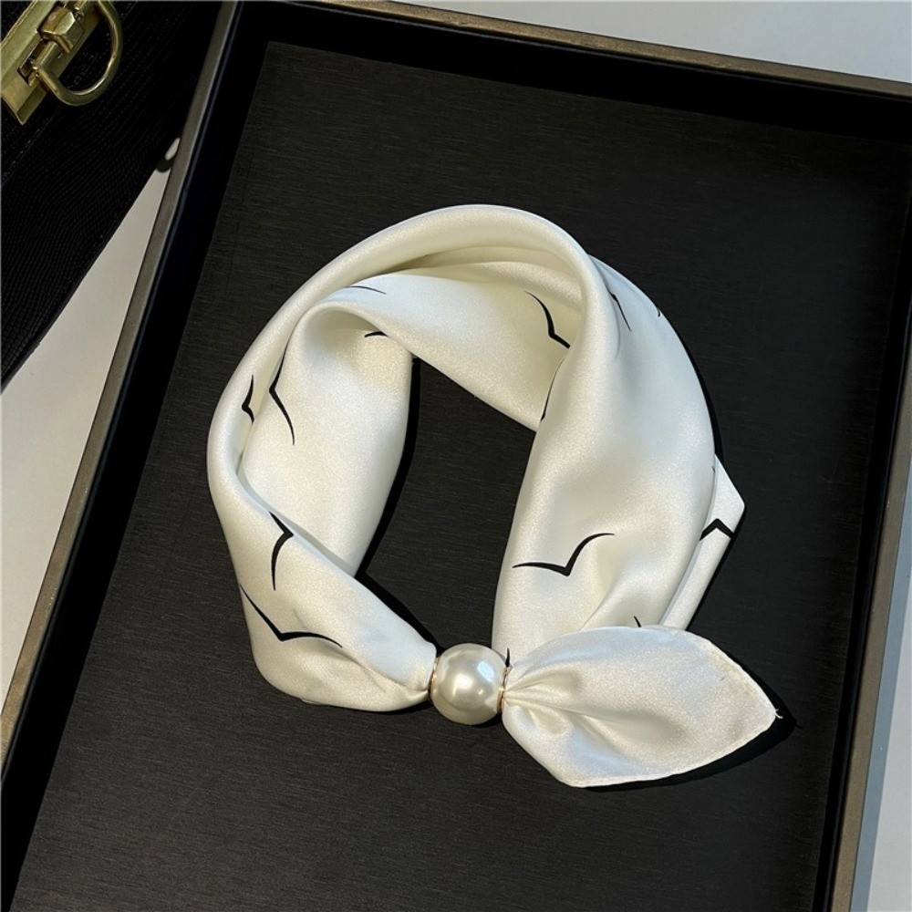 세련된 진주 장식 실크 스카프, 얇고 부드러운 소재,  - Face Scarf Mask 리뷰 및 가격