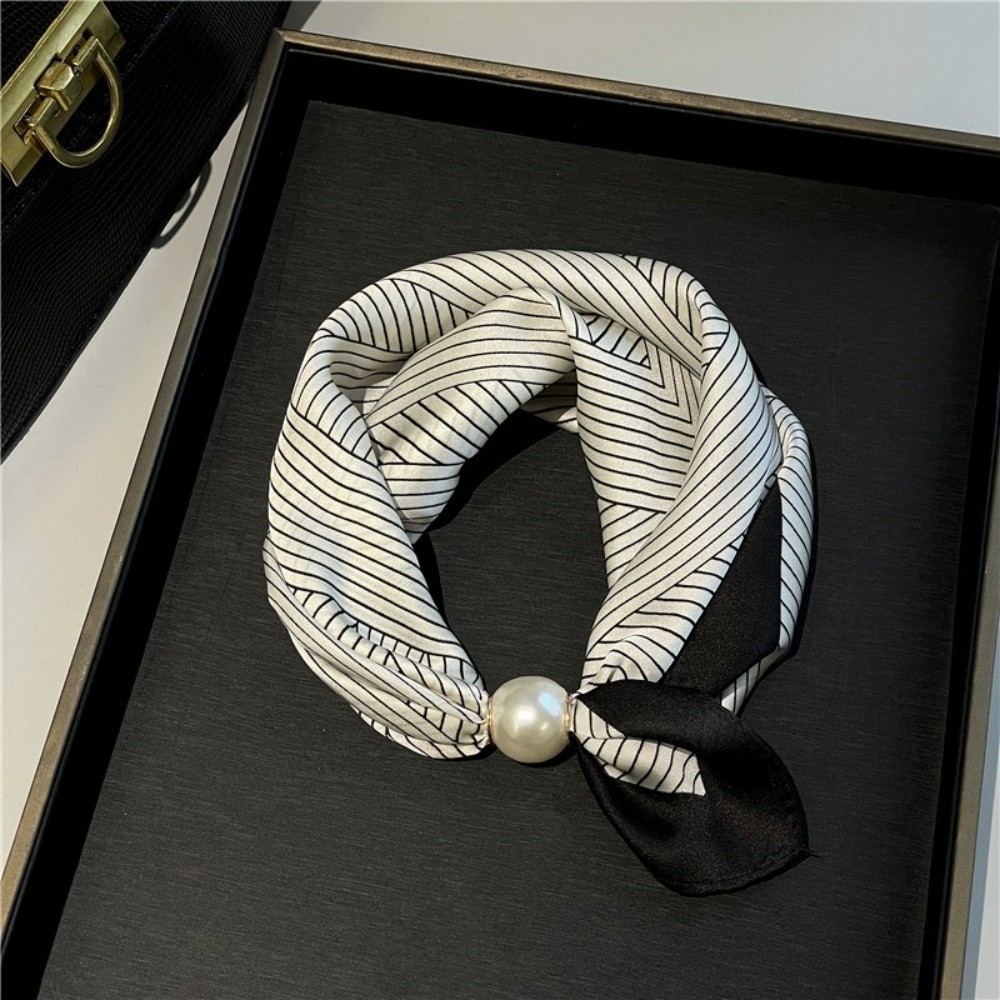 세련된 진주 장식 실크 스카프, 얇고 부드러운 소재,  - Face Scarf Mask 리뷰 및 가격