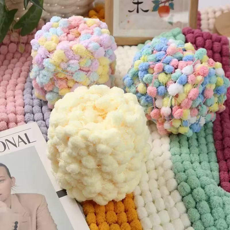 100g 폼폼 실, 다채로운 색상의 굵은 실, 부드럽고 - Woven Scarf Blanket 리뷰 및 가격