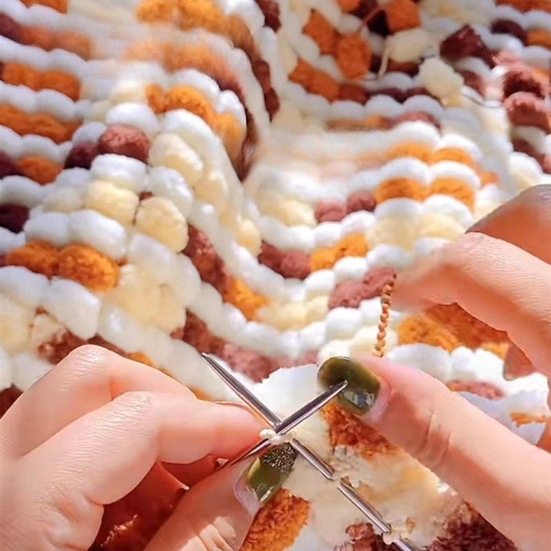 100g 폼폼 실, 다채로운 색상의 굵은 실, 부드럽고 - Woven Scarf Blanket 리뷰 및 가격