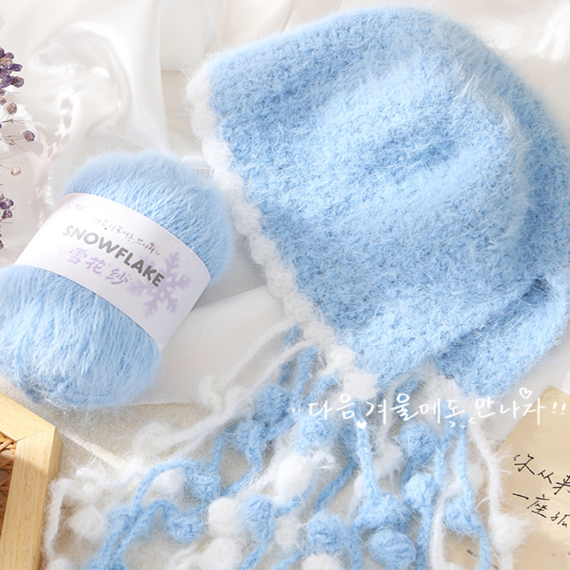 100g, 3mm, 눈꽃 모양의 털실, 직조용, 눈꽃  - Woven Scarf Blanket 리뷰 및 가격